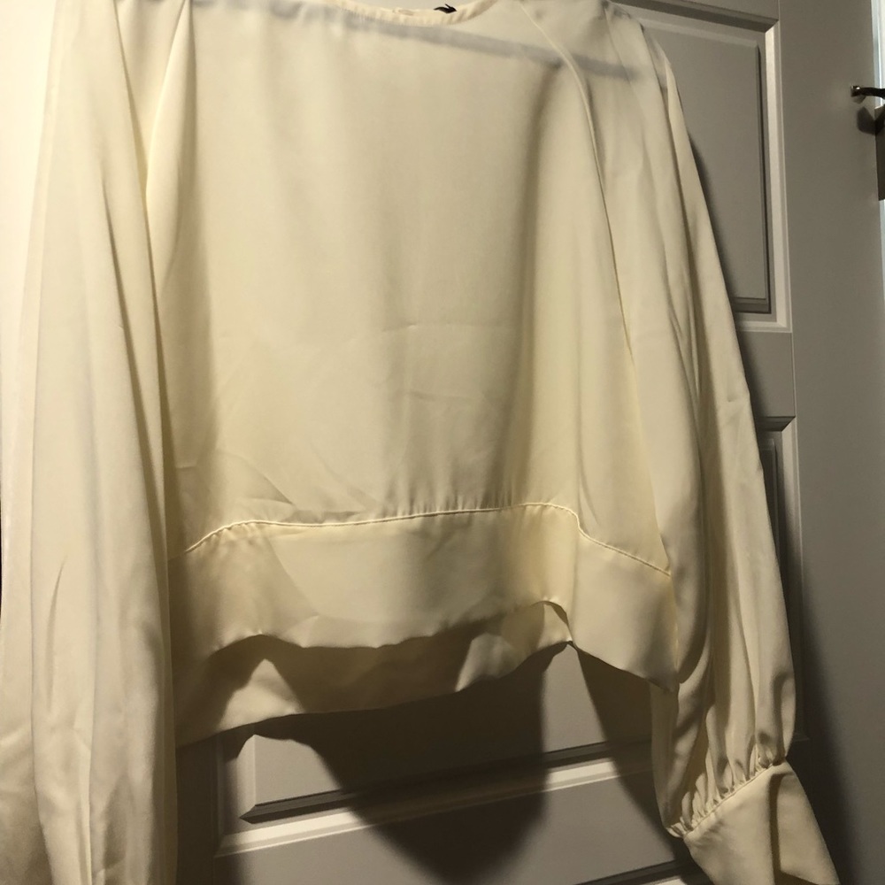 Cropped Long Sleeve Blouse